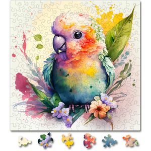 Puzzle din lemn - Baby Parrot | Woodmix Puzzles imagine