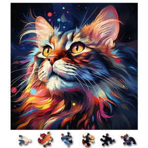 Puzzle din lemn - Maine Coon 2 | Woodmix Puzzles imagine