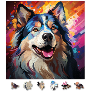 Puzzle din lemn - Alaskan Malamute 3 | Woodmix Puzzles imagine