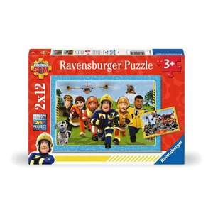 Puzzle 2X12 piese - Pompierul Sam si prietenii | Ravensburger imagine