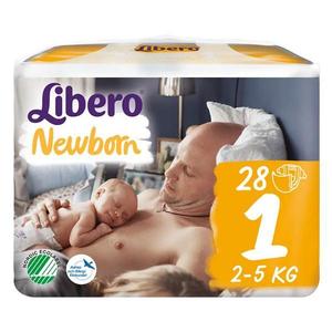 Scutece pentru Nou Nascuti - Libero Newborn, marime 1 (2-5 kg), 28 buc imagine