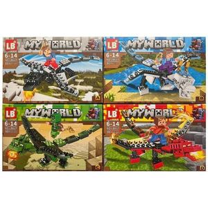 Set de constructie Minecraft My World, 4 Dragoni de colectie, 351 piese imagine