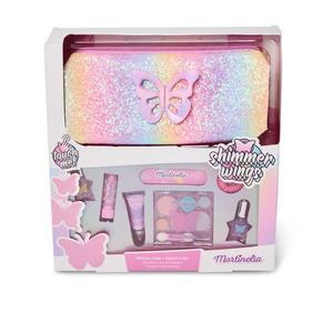 Set de infrumusetare pentru fetite cu penar, Martinelia, Shimmer Wings Pencil Case & Beauty Set, 8 piese imagine