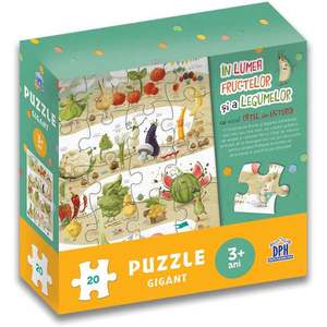 Editura DPH, In lumea fructelor si a legumelor cu micul catel de usturoi - puzzle gigant imagine