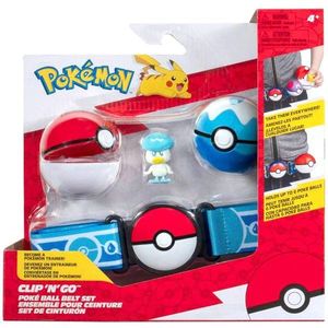 Set curea cu figurina, Pokemon S2, Clip N Go, Poke Ball, Quaxly, PKW3645 imagine