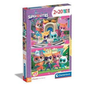 Puzzle Clementoni, Disney Junior, Super Kitties 2 x 20 piese imagine