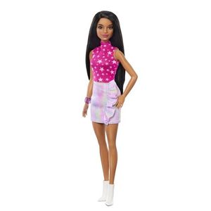 Papusa - Barbie Fashionista - Bruneta cu top cu stelute | Mattel imagine