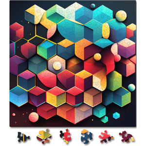 Puzzle din lemn - Abstract - Hexagonix | Woodmix Puzzles imagine