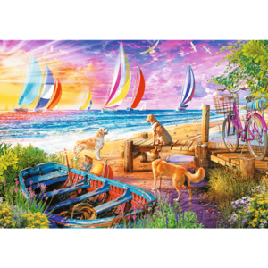 Puzzle 1000 piese - Sailboats View | Trefl imagine