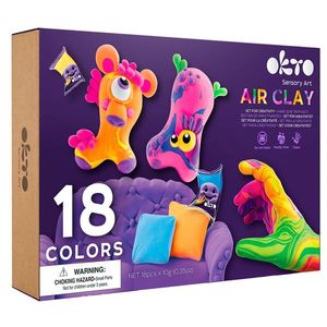 Set creativ - Air Clay, 18 culori | Okto Clay imagine