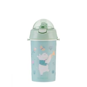 Cana cu pai din silicon si curea KikkaBoo 450ml KikkaBoo Music Fest Mint imagine