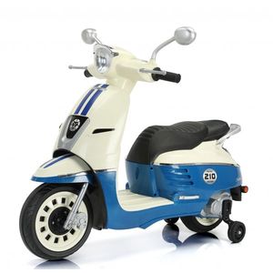 Scuter electric pentru 2 copii, Kinderauto Retro, 70W, 12V-7Ah, echipare PREMIUM, bluetooth, albastru imagine