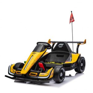 Masinuta - Kart electric pentru copii 3-11 ani, Racing F1 500W 24V, telecomanda, culoare galben imagine