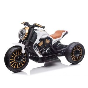 Motocicleta cu 3 roti electrica pentru copii, SuperMoto, 70W, 12V, cu scaun tapitat, bluetooth, alb imagine