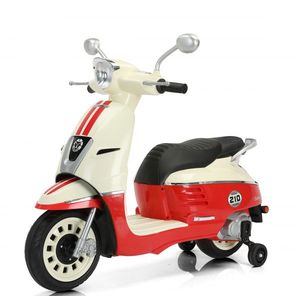 Scuter electric pentru 2 copii, Kinderauto Retro, 70W, 12V-7Ah, echipare PREMIUM, bluetooth, rosu imagine