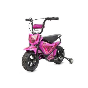 Mini Motocicleta electrica cu roti ajutatore, NITRO ECO Flee 300W 24V, culoare Roz imagine