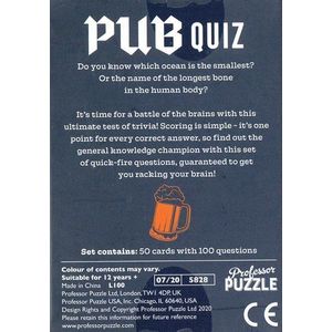 Joc - Pocket Pub Quiz | Professor Puzzle imagine