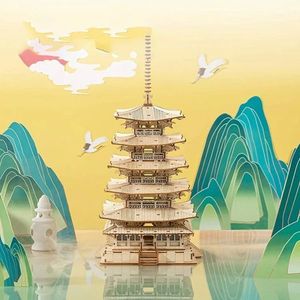 Puzzle 3D - Pagoda cu cinci etaje | Robotime imagine