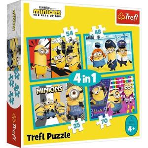 Puzzle 4 in 1: Lumea fericita a minionilor imagine