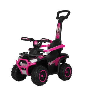 ATV electric pentru copii, cu maner 3 in 1, Kinderauto Warrior, 30W 6V, echipare Standard, roz imagine