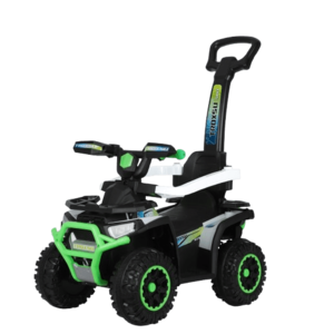 ATV electric pentru copii, cu maner 3 in 1, Kinderauto Warrior, 30W 6V, echipare Standard, verde imagine