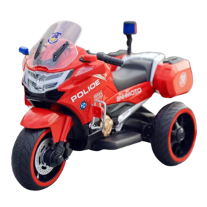 Motocicleta cu 3 roti, Kinderauto POLICE BJML5188 60W, 6V cu scaun tapitat, culoare rosu imagine