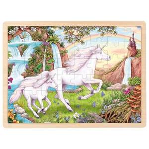 Puzzle din lemn - Unicorn | Goki imagine