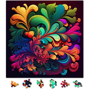 Puzzle din lemn - Abstract - Floral Madness | Woodmix Puzzles imagine