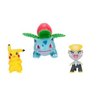 Set 3 figurine - Pokemon - Battle Figure Set - Pikachu, Jangmo-o, Ivysaur | Jazwares imagine