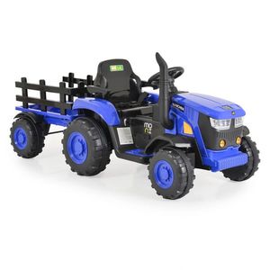 Tractor electric cu remorca si telecomanda Moni Rancher Blue imagine