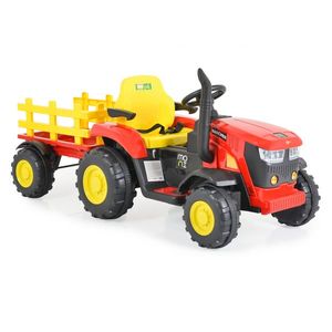 Tractor electric cu remorca si telecomanda Moni Rancher Red imagine