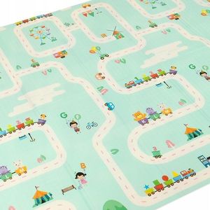 Covoras educational din spuma XPE cu doua fete 180x200 cm Animals Road imagine