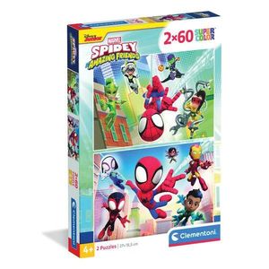 Puzzle Clementoni, Spidey si Prietenii sai Fantastici, 2 x 60 piese imagine