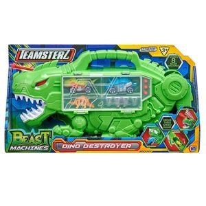 Transportator in forma de dinozaur cu vehicule si figurine, Teamsterz, Dino Destroyer imagine