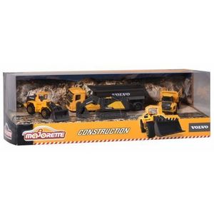 Set Majorette Volvo camion cu remorca, camion basculant, buldozer si excavator imagine