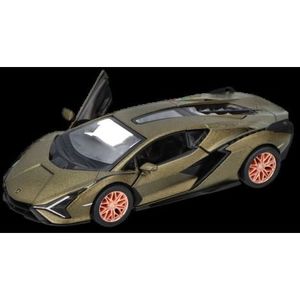 Masinuta Lamborghini Sián, die-cast, scara 1 la 40, lungime 12.5 cm, verde masliniu imagine