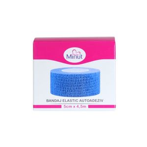 Bandaj elastic autoadeziv Minut albastru 5 cm x 4.5 m imagine