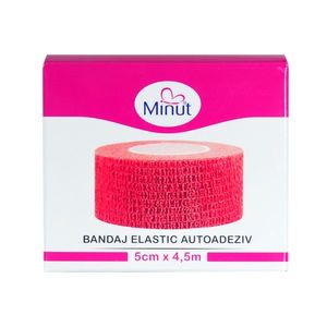 Bandaj elastic autoadeziv Minut rosu 5 cm x 4.5 m imagine