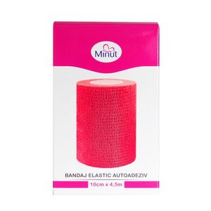 Bandaj elastic autoadeziv Minut rosu 10 cm x 4.5 m imagine