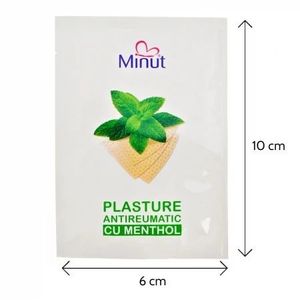 Plasture antireumatic menthol Minut 6cm x 10cm imagine