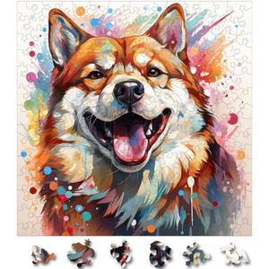 Puzzle din lemn - Shiba Inu 4 | Woodmix Puzzles imagine