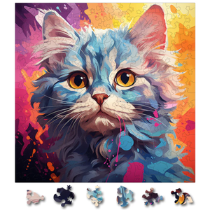 Puzzle din lemn - Selkirk Rex 4 | Woodmix Puzzles imagine