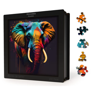 Puzzle din lemn - Animale - Elefant 2 | Woodmix Puzzles imagine