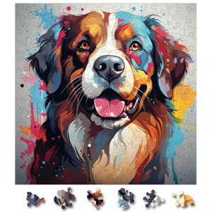 Puzzle din lemn - Saint Bernard 2 | Woodmix Puzzles imagine