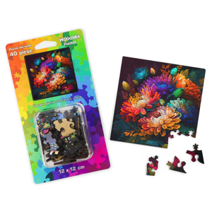 Puzzle mic din lemn - Flori - Colorful Italian Asters | Woodmix Puzzles imagine