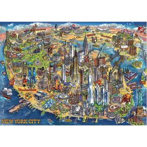 Puzzle 500 piese - New York City Map | Educa imagine