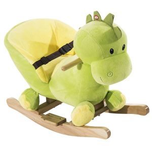 HOMCOM, balansoar dragon copii 60x33x45cm, verde si galben | Aosom Romania imagine