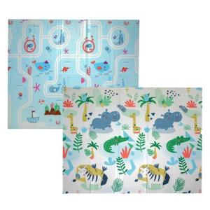 Covoras de Joaca pentru Copii Teno®, 2 fete, termic, anti-derapant, pliabil, protectie impotriva loviturilor, ocean si zoo, 200x180cm, grosime 1 cm, multicolor imagine