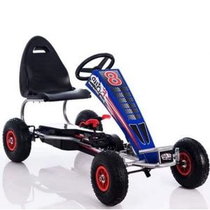 GO Kart cu pedale, 6-15 ani, Kinderauto F8-3, roti Gonflabile 6 inch, culoare Albastru imagine