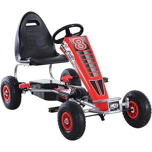 GO Kart cu pedale, 6-15 ani, Kinderauto F8-3, roti Gonflabile 6 inch, culoare rosu imagine